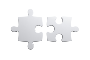 Two connecting puzzle pieces PNG with a transparent background