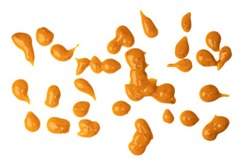 Yellow sauce splashes as a background.