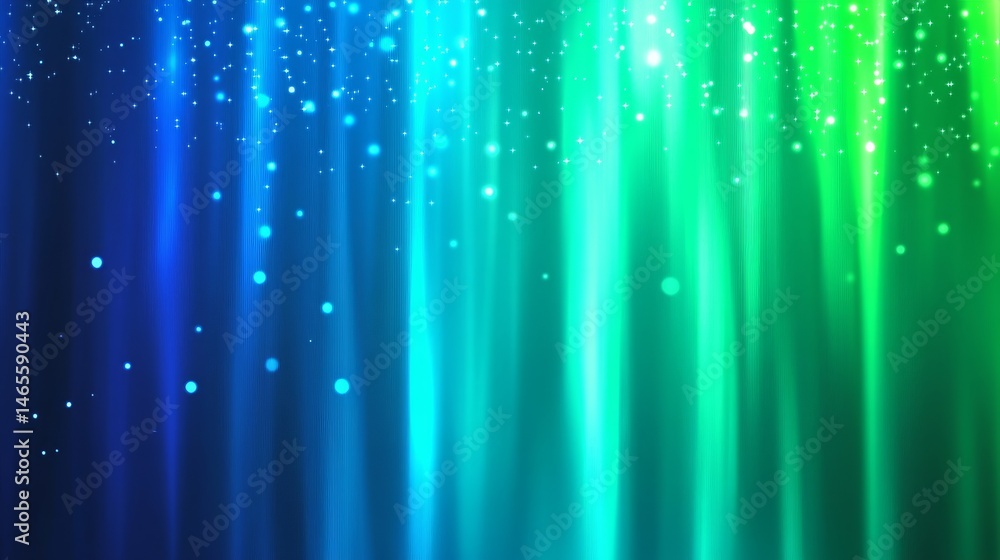 Poster green blue bokeh lights gradient blur background - abstract background featuring vibrant green and b