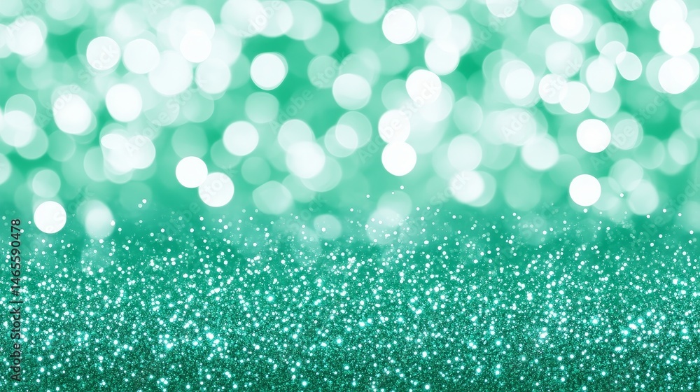 Poster green bokeh lights sparkle background - sparkling green bokeh lights, gradient blur, glittering text