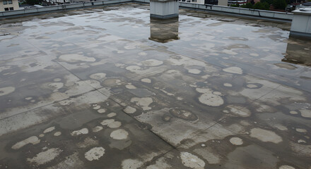 Water Damaged Roof In Need Of Repair On Commercial Building