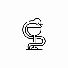 pharmacy snake icon sign vector