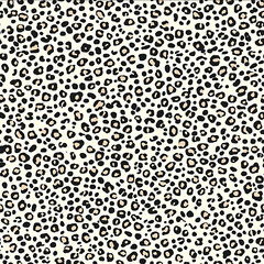A seamless pattern featuring a classic black and brown leopard print The spots vary in size with larger spots creating a focal point and smaller ones adding texture The background i
