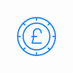 pound coin icon sign vector