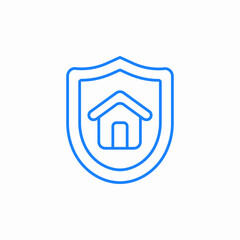 shield house icon sign vector