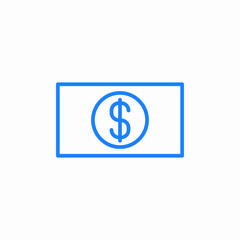 single dollar icon sign vector