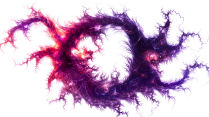 Intricate fractal design, plasma effect, flowing smoke, cut out transparent