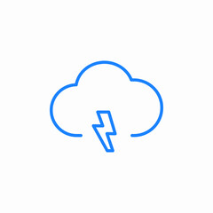 stormy cloud one icon sign vector