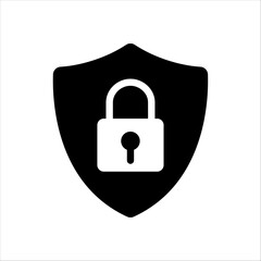 Vector Shield with Lock  AI Cybersecurity and Data Protection Icon