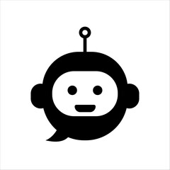 Vector Chatbot Face  Friendly AI Assistant and Communication Icon