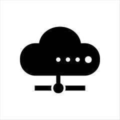 Vector Cloud Node Network  AI Data Infrastructure and Connectivity Icon