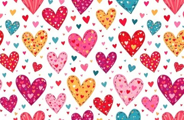Valentine day doodle hearts
