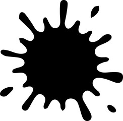 Central ink dot with radiating pointed marks creating a star-like form.