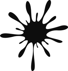 Ink splatter creating radiating lines extending outward with high contrast edges.