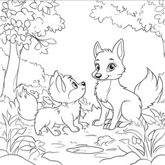 Generate for me animals pic for kid coloring book