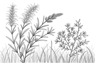 grass line 2 fresh white background PNG AI Generated