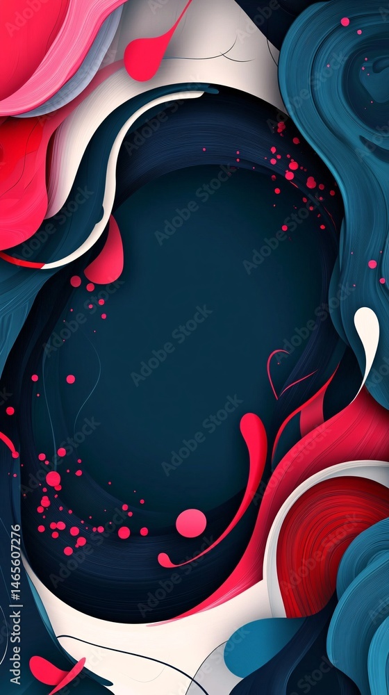 Poster abstract background with swirling and flowing colorful shapes