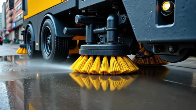 Street Sweeper Animation for Urban Road Cleanup and Sanitation Efficiency