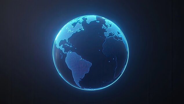 Fototapeta Globed, digital world map, illuminated