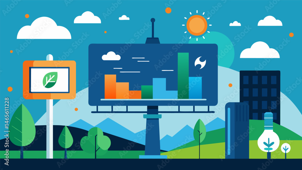 Aufkleber a billboard advertit for an energy company touting their use of data to improve their services and r