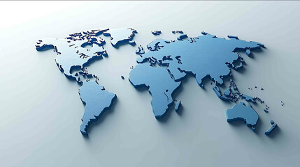 blue color world map light grey background 4k