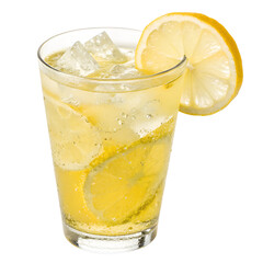 Lemonade glass isolation on transparent background