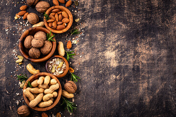 Assortment of different nuts and seeds