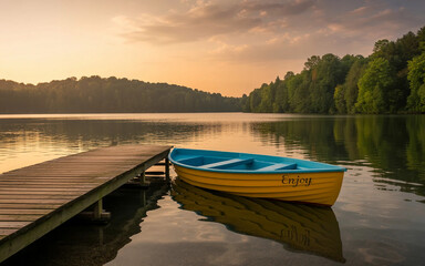 Fototapeta premium boats on the lake