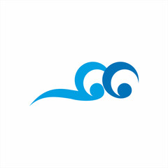 Fototapeta premium Wave logo design with letter CC concept.