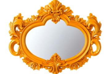 Ornate golden baroque frame, vintage style, decoration «, cut out transparent"