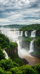 Fototapeta premium Iguazu Falls: Majestic Thunder, Verdant Embrace