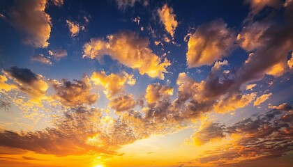 beautiful and dramatic sunset sky with clouds as abstract background
