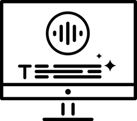 Subtitles generator icon with editable outlines. Perfect for video captions, automatic transcription, and media tools.