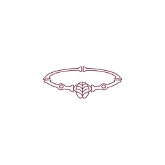Logo design of a monoline bracelet, symbolizing elegance, simplicity, and sophistication, often featuring clean lines and minimalist design.


