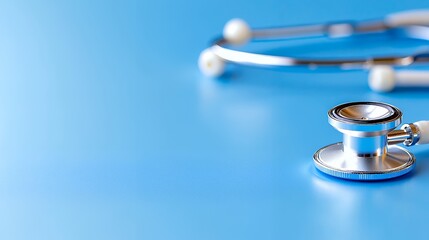 Stethoscope Close Up on Blue Surface Medical Healthcare Concept