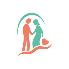 Logo design of two elders holding hands with a heart in the corner, symbolizing love, companionship, and care, often with a warm, heartfelt, and comforting style.

