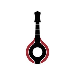 Logo design of a minimalist guitar, symbolizing music, creativity, and simplicity, often with clean lines and subtle details to emphasize elegance and harmony.

