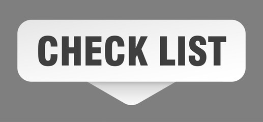 check list sticker. check list sign isolated on gray background