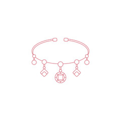Logo design of a monoline bracelet, symbolizing elegance, simplicity, and sophistication, often featuring clean lines and minimalist design.

