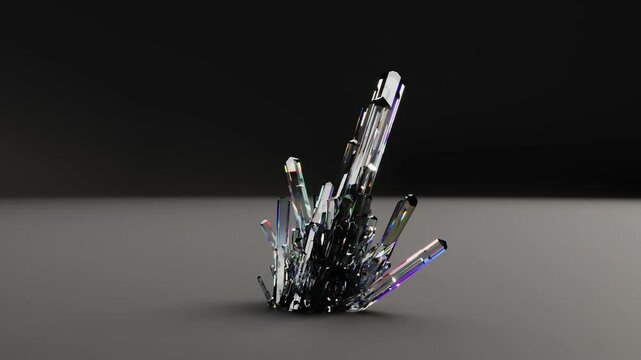 Crystal stone clear gem luxury rocks on black bg able to loop endless 4k