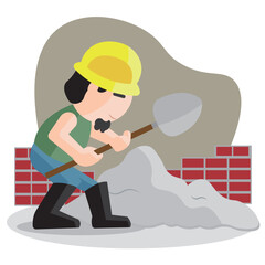 Isolated worker professions cartoon illustration