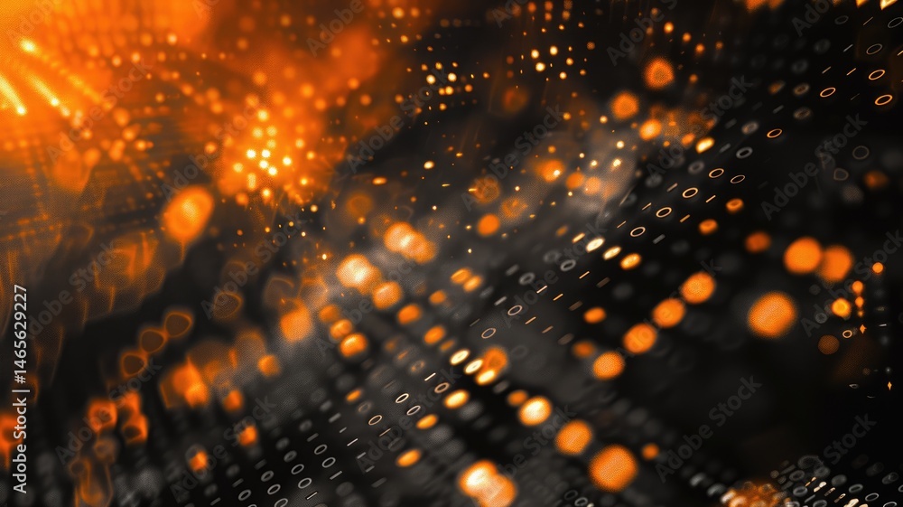 Poster abstract picture of orange light effect in digital technology design. seamless modern art of futuris