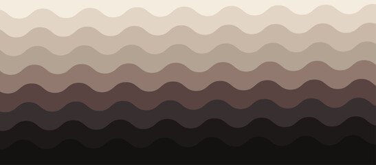 brown to beige color waves gradient background, seamless pattern abstract backdrop for title, presentation, poster, template, card illustration vector, Smooth Transition, Wave Pattern Flow Vector