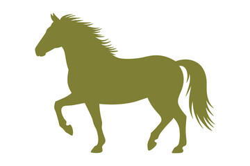 Olive green horse silhouette equestrian illustration