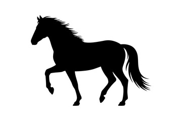 Black horse silhouette equestrian animal design