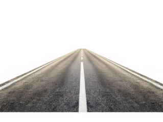 Highway asphalt road texture perspective isolated on transparent background