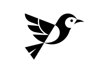 Fototapeta premium Abstract geometric black bird flying logo design