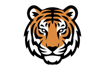 Tiger head vector illustration animal wildlife