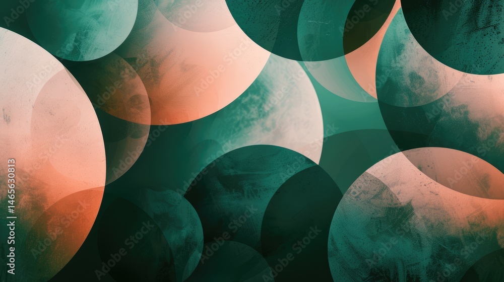 Aufkleber abstract vibrant geometric shapes sphere on surface of contemporary design express scene of seamless
