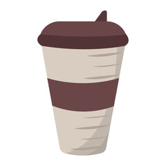 Isolated glass coffee shop illustration